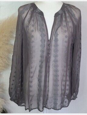 Zoa new York silk Boulder tunic top large gray Size Large